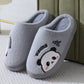 Cute Cartoon Panda Slippers Home Winter Warm Thick-soled Floor Bedroom Slipper Couples House Shoes