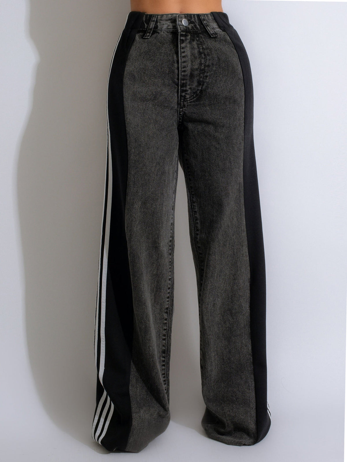 Fashion Casual High Waist Elastic Straight Leg Trousers
