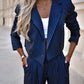 Fashion Striped Suits Casual Lapel Long Sleeve Cropped Top And Straight Pants