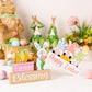 Easter Supplies Easter Rabbit Holding Flower Wooden Decoration