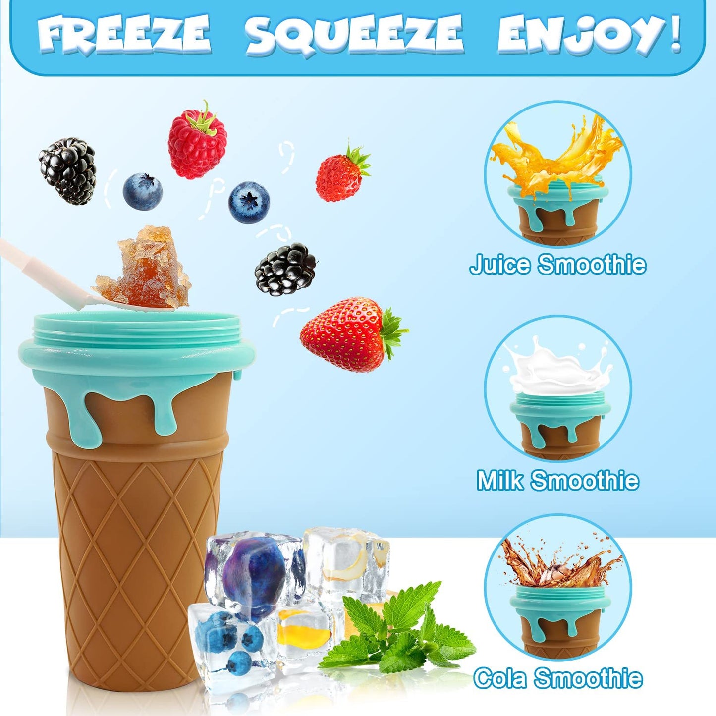 500ml Large Capacity Slushy Cup Summer Squeeze Homemade Juice Water Bottle