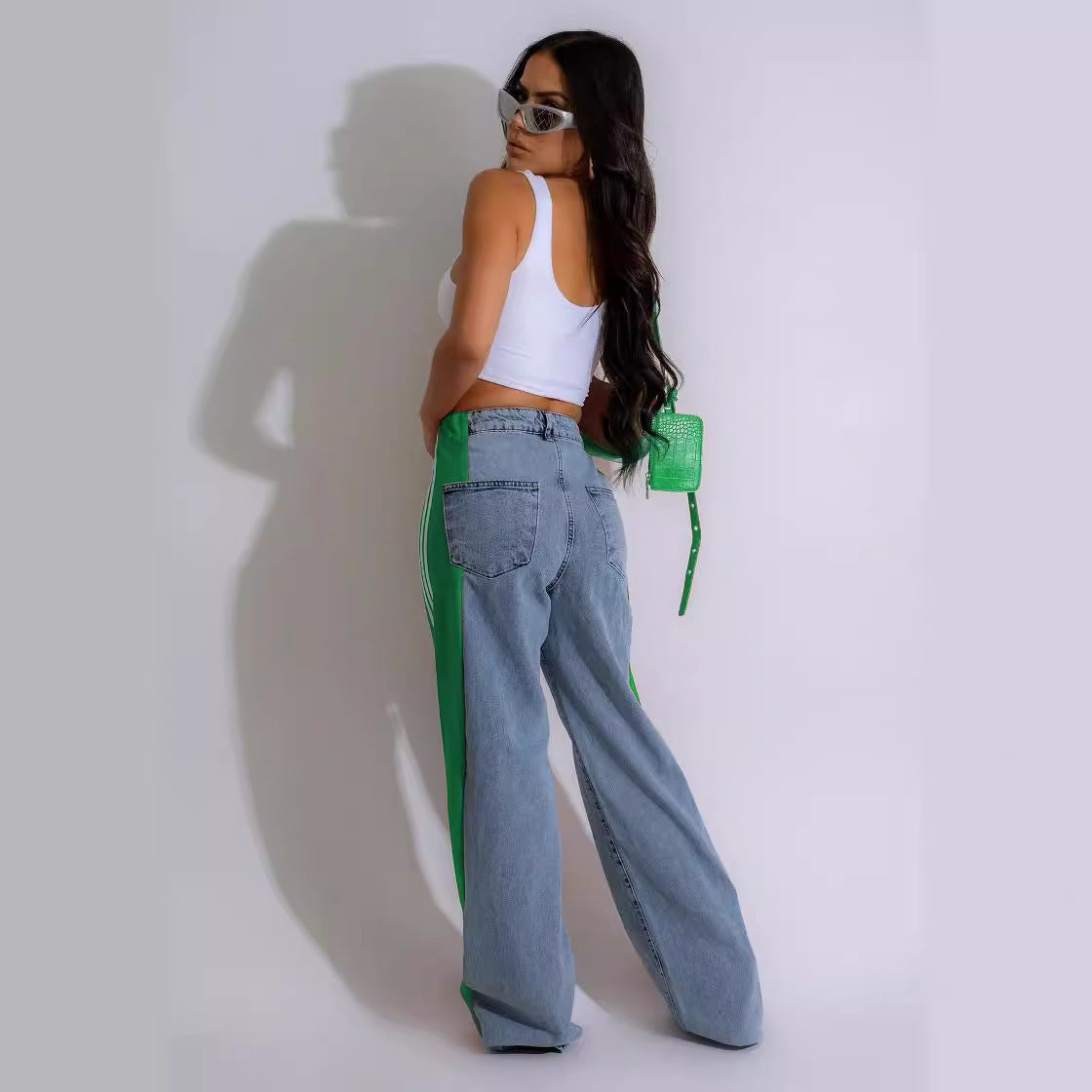 2024 Fashion Casual High Waist Elastic Straight Leg Trousers