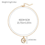 Moon Star Zircon Pendant Necklace