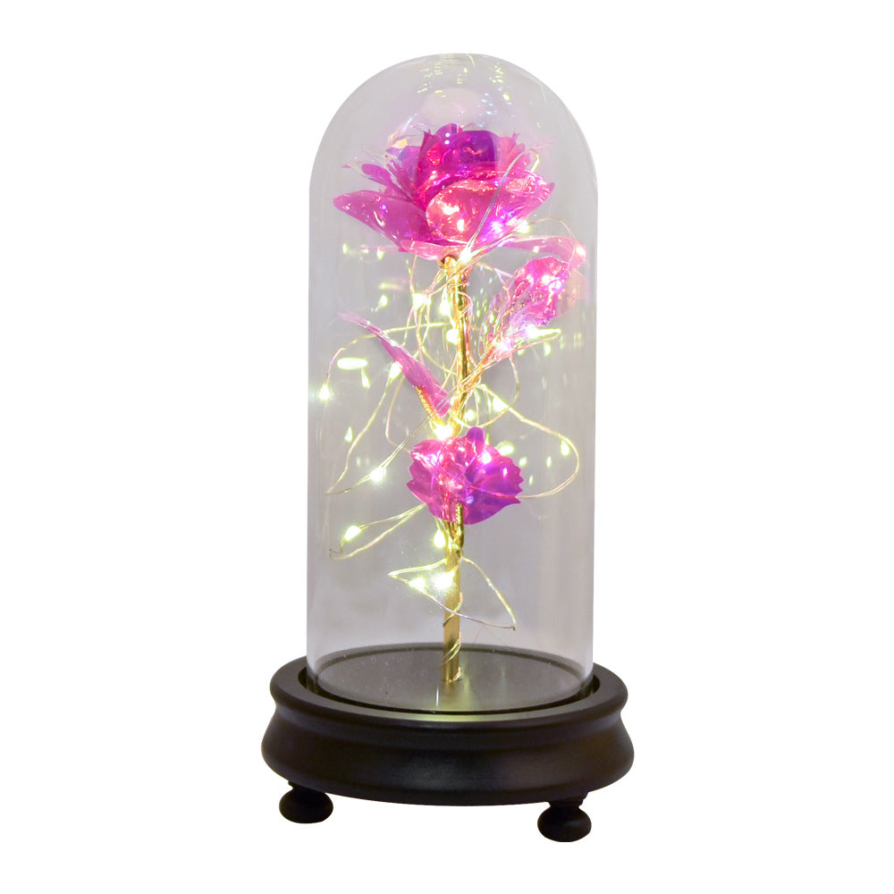 24k Gold-plated Rose Flower Glass Cover
