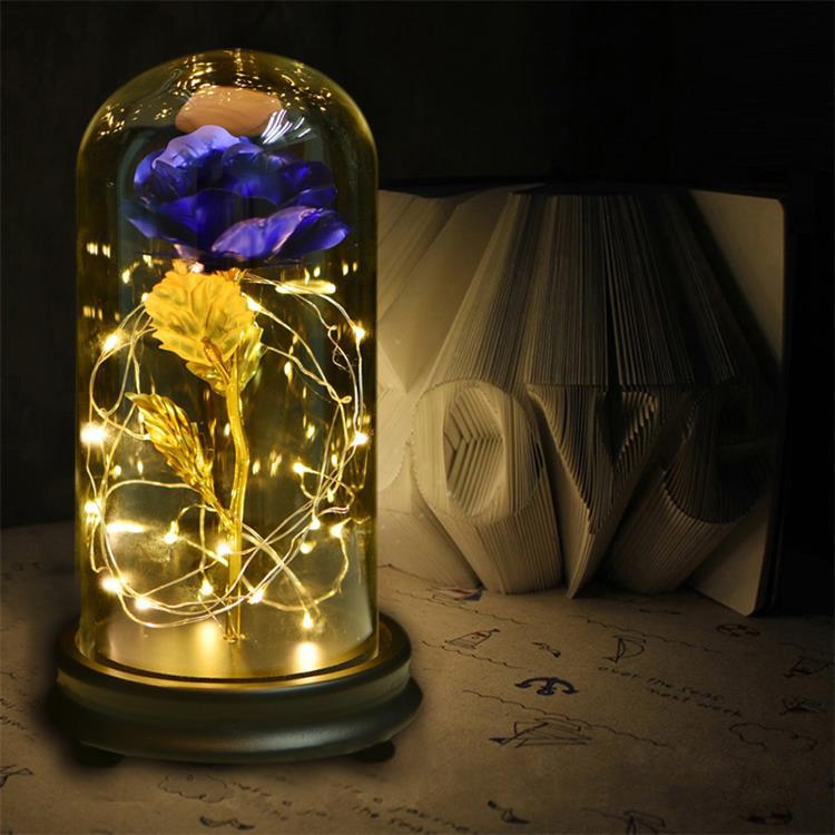 24k Gold-plated Rose Flower Glass Cover